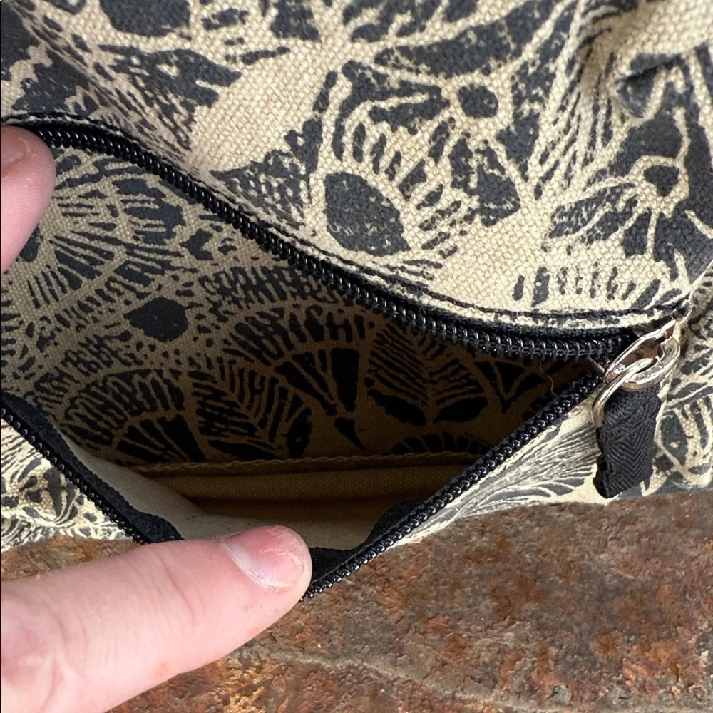 Myra Bag Juniper Bloom (in Desert Aloe) Floral Beige/Black Canvas Backpack Tote